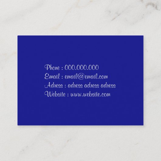 Chique blauw rozen bloem visitekaartje (Achterkant)