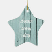 Chique blauw rustiek hout keramisch ornament (Rechts)