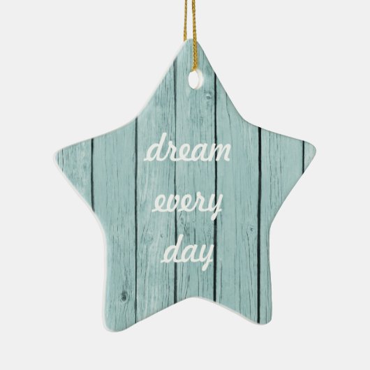 Chique blauw rustiek hout keramisch ornament (Rechts)