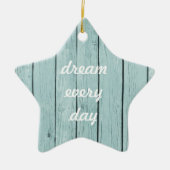 Chique blauw rustiek hout keramisch ornament (Voorkant)