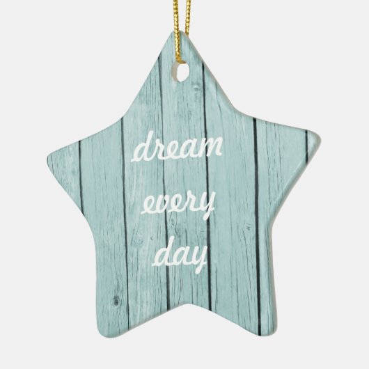 Chique blauw rustiek hout keramisch ornament (Links)