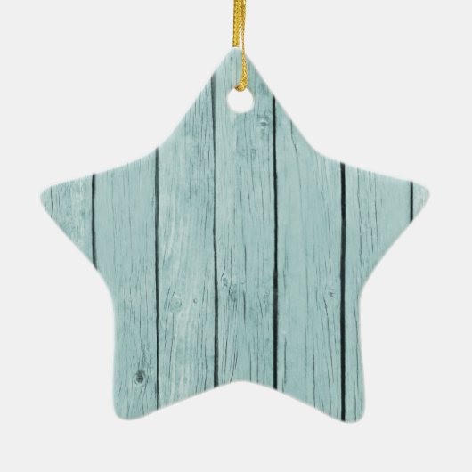Chique blauw rustiek hout keramisch ornament (Achterkant)