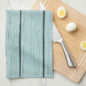 Chique blauw rustiek hout theedoek (Quarter Fold)