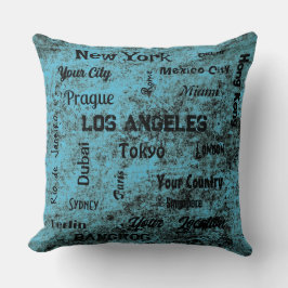 Chique blauw rustieke megasteden van de wereld kussen