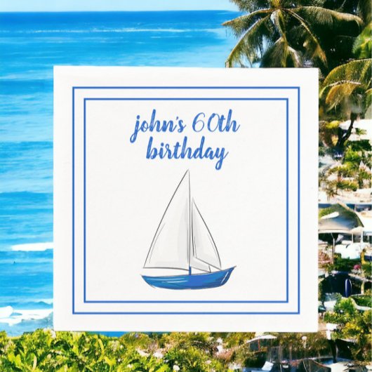 Chique Blauw Scheeps Cocktailparty met Nautilus-th Servet