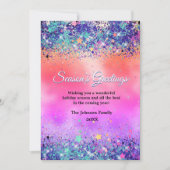 Chique blauw sinaasappel glitter kerst nieuwjaar (Voorkant)