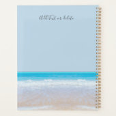 Chique Blauw Strand 2 Harten in Zand Bruiloft Planner (Achterkant)