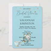 Chique blauw theepot Vrijgezellenfeest Kaart (Voorkant)