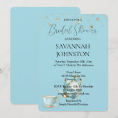 Chique blauw theepot Vrijgezellenfeest Kaart (Voorkant / Achterkant)