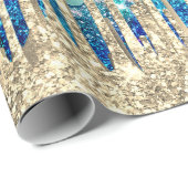 Chique blauw, turquoise en goud cadeaupapier (Rol Hoek)