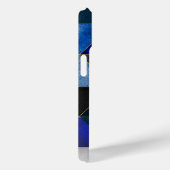 Chique blauw turquoise grijs geometrisch Case-Mate iPhone case (Achterkant / Rechts)