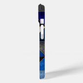 Chique blauw turquoise grijs geometrisch Case-Mate iPhone case (Achterkant / Links)
