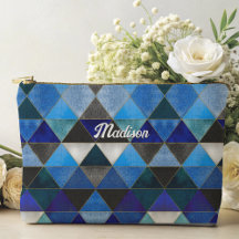 Chique blauw turquoise grijs geometrisch