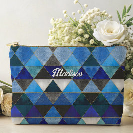 Chique blauw turquoise grijs geometrisch etui