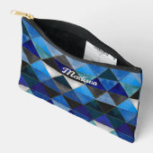 Chique blauw turquoise grijs geometrisch etui (Open)