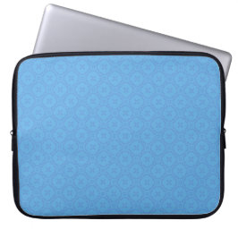 Chique blauw Welsh tapijt patroon Laptop Sleeve
