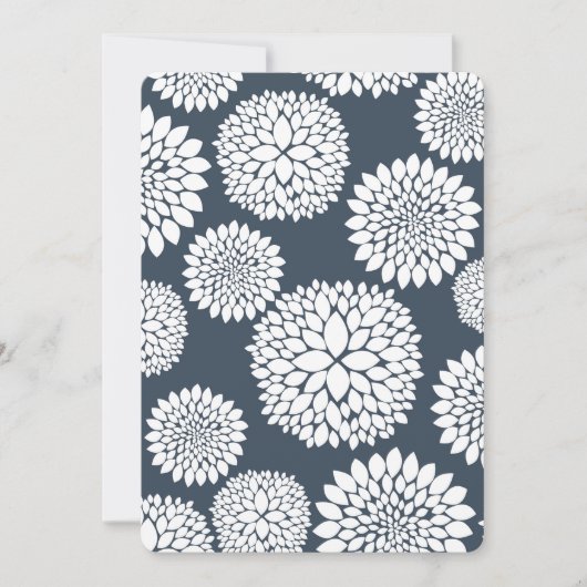 Chique Blauw Wit Bloemen Baby shower Kaart (Voorkant)