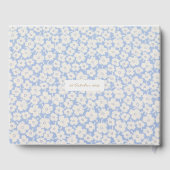 Chique Blauw & Wit Bloemen Paar Bruiloft Gastenboek (Achterkant)