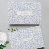 Chique Blauw & Wit Bloemen Paar Bruiloft Gastenboek