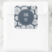 Chique blauw wit bloemen vierkante sticker (Tas)