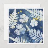 Chique Blauw Wit Botanische Gepersonaliseerde Nota Notitiekaartje (Voorkant / Achterkant)