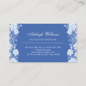 Chique Blauw Wit Chinoiserie Bloem Interieur Desig Visitekaartje (Achterkant)