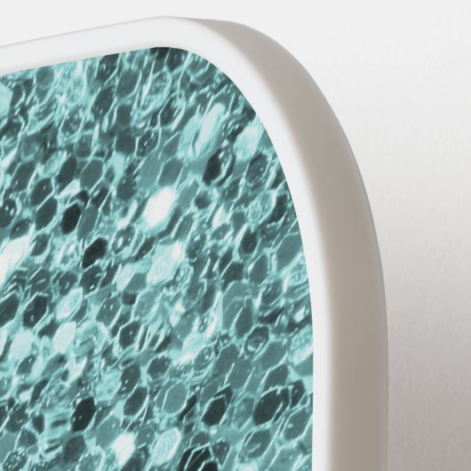 Chique Blauw Wit Glitterij Sparkles Modern Monogra Pickleball Paddle (Links Detail)