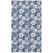 Chique Blauw Wit Ivoor Bloemend Moderne Tafelkleed (Voorkant)