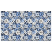 Chique Blauw Wit Ivoor Bloemend Moderne Tafelkleed (Voorkant (Horizontaal))