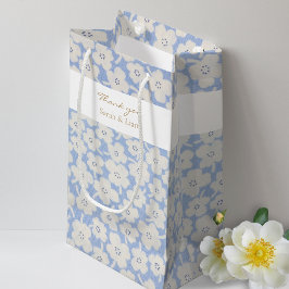 Chique Blauw & Wit Petit Fleur Papier Servet Klein Cadeauzakje