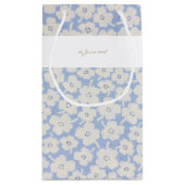 Chique Blauw & Wit Petit Fleur Papier Servet Klein Cadeauzakje (Achterkant)