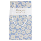 Chique Blauw & Wit Petit Fleur Papier Servet Klein Cadeauzakje (Voorkant)