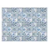 Chique Blauw wit toile de jouy Poppen en bloemen Tafelkleed (Voorkant (Horizontaal))