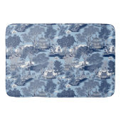 Chique Blauw wit wilg chinoiserie huisje Badmat (Voorkant)