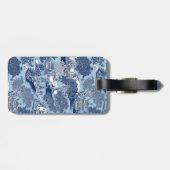 Chique Blauw wit wilg chinoiserie huisje Bagagelabel (Achterkant horizontaal)