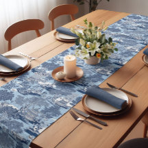 Chique Blauw wit wilg chinoiserie huisje