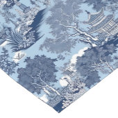 Chique Blauw wit wilg chinoiserie huisje Korte Tafelloper (Hoek)