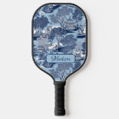Chique Blauw wit wilg chinoiserie huisje Pickleball Paddle (Voorkant)
