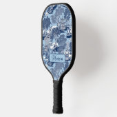 Chique Blauw wit wilg chinoiserie huisje Pickleball Paddle (Links)