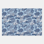Chique Blauw wit wilg chinoiserie toile Inpakpapier Vel (Voorkant)