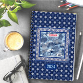 Chique Blauw wit wilg chinoiserie toile monogram Planner