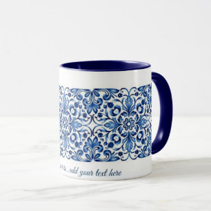 Chique blauw-witte Chinoiserie kerst mok