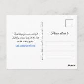 Chique blauw zilver glitter kerstverlichting nieuw briefkaart (Achterkant)