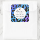 Chique blauw zwart Koe vlekken dank u Vierkante Sticker (Tas)