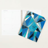 Chique blauwe aqua turquoise abstract geometrisch planner (Display)