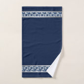 Chique blauwe bloemenset handdoeken  (Handdoek)
