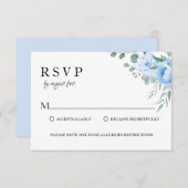 Chique blauwe botanische voedselallergie rsvp brui (Voorkant / Achterkant)