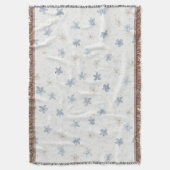 Chique Blauwe Crème Bloemen Deken (Voorkant Verticaal)