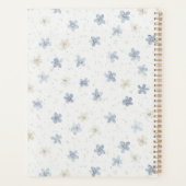 Chique Blauwe Crème Bloemen Planner (Achterkant)