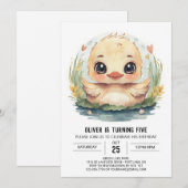 Chique blauwe eend verjaardag kaart (Voorkant / Achterkant)